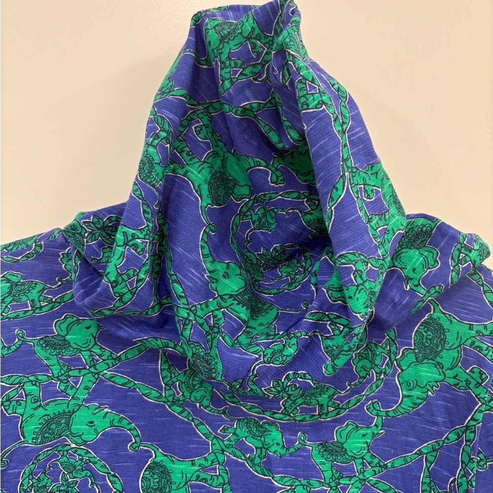 Lilly Pulitzer Noelle Hooded Coverup Tunic in Loopy Elephants Size Large - Picture 13 of 14
